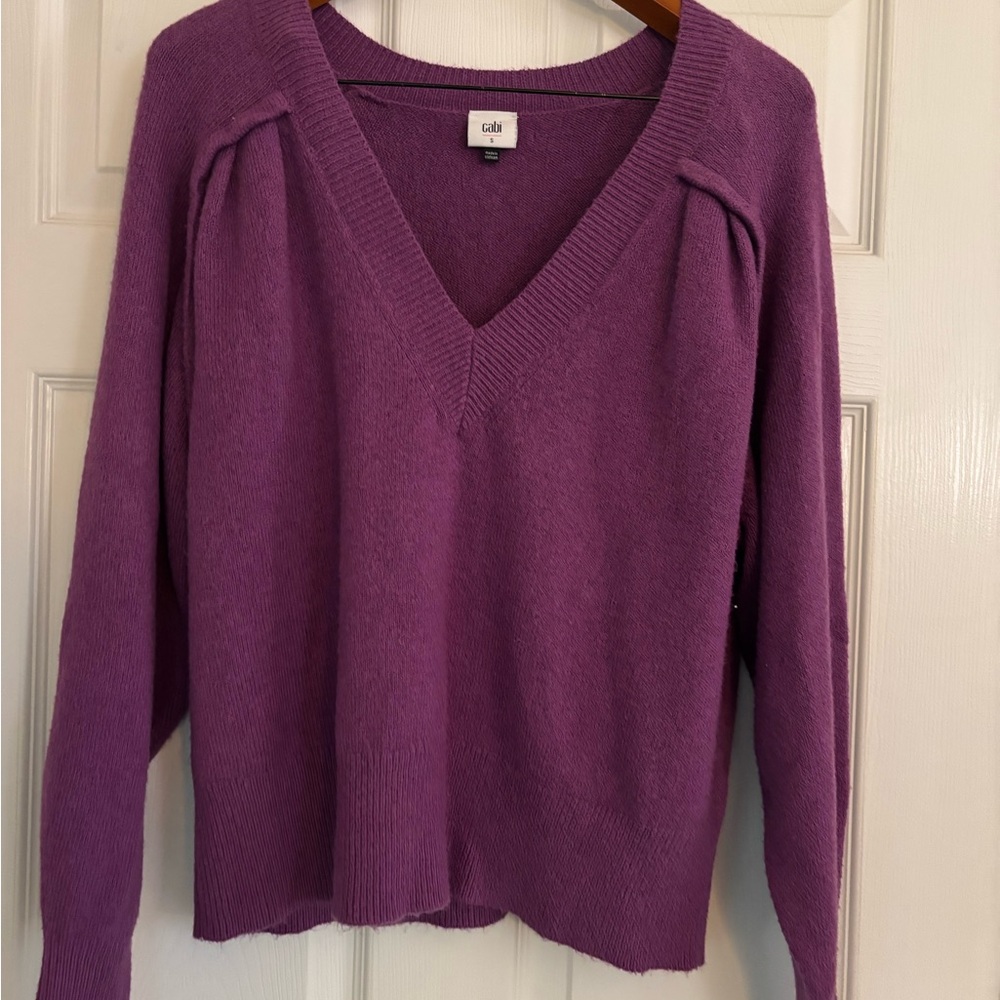 CAbi Plum V-Neck Sweater